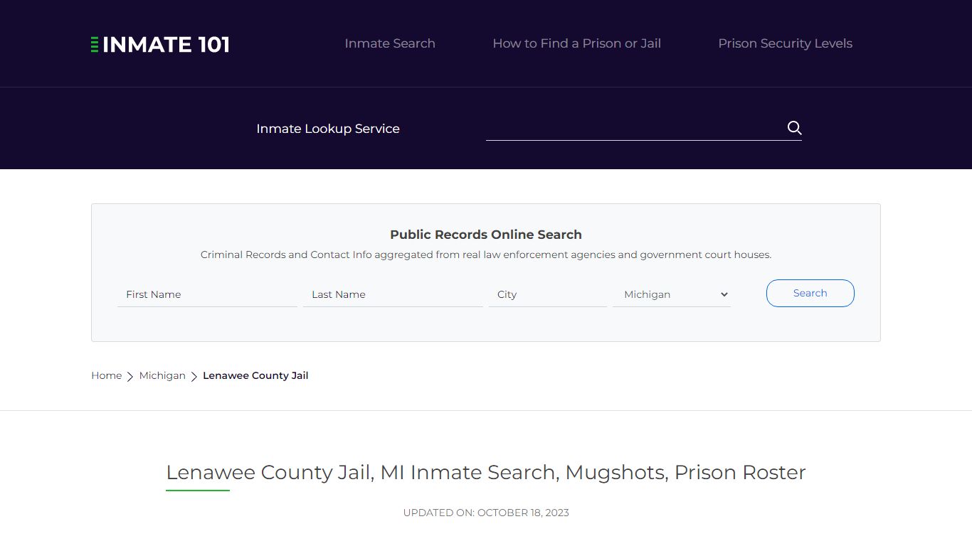 Lenawee County Jail, MI Inmate Search, Mugshots, Prison Roster