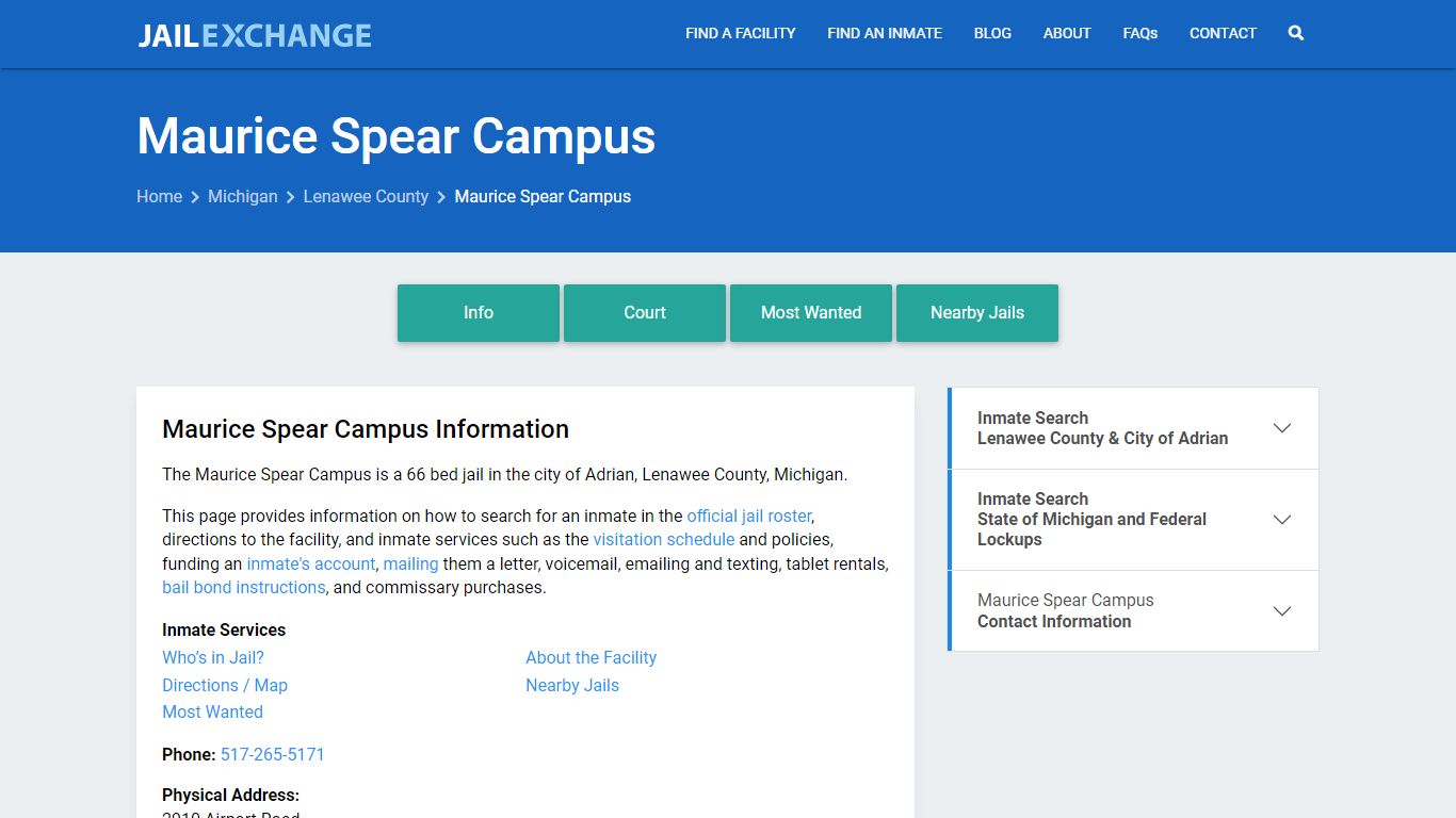 Maurice Spear Campus, MI Inmate Search, Information - Jail Exchange